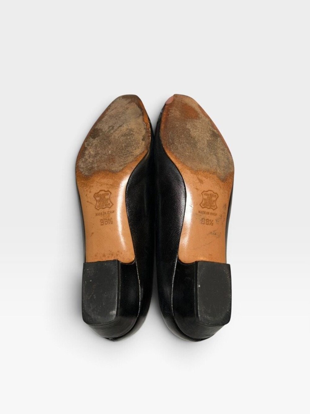 Bottega Veneta Vintage black woven leather toe short heel pumps shoes 8 1/2 - Picture 4 of 5